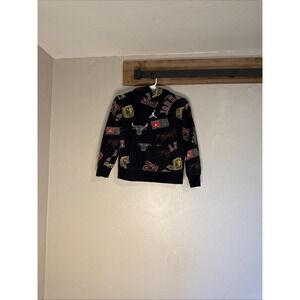 Air Jordan Pullover Hoodie AOP Grade School Essentials Unisex Black Size Medium